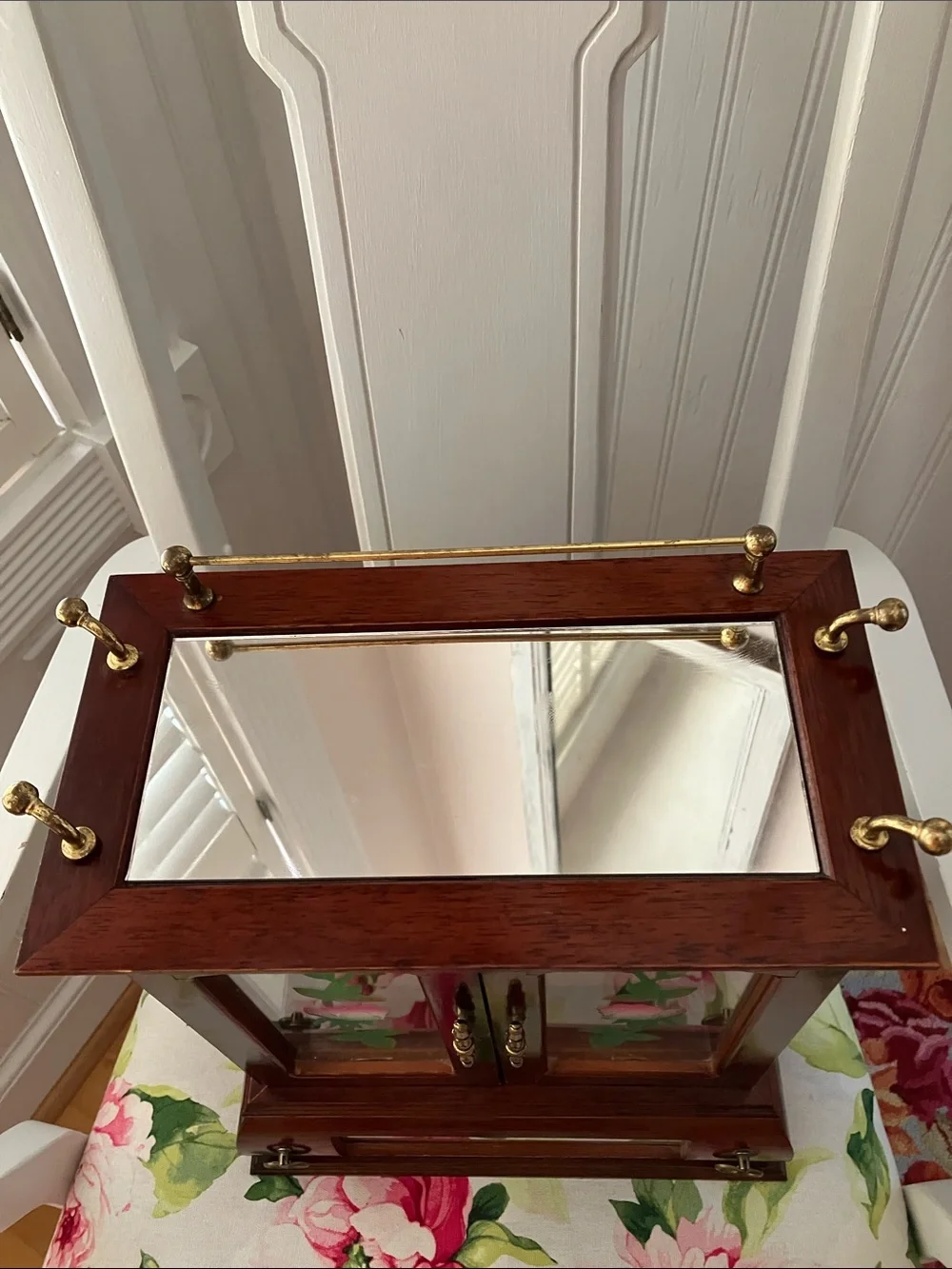 Beautiful  Mid Century Modern Jewelry Tabletop Armoire by Commodore Collection